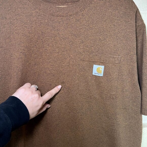 Carhartt Men size L Loose Fit Heavyweight Short Sleeve‎ Pocket T-shirt Big LOGO - Picture 5 of 7